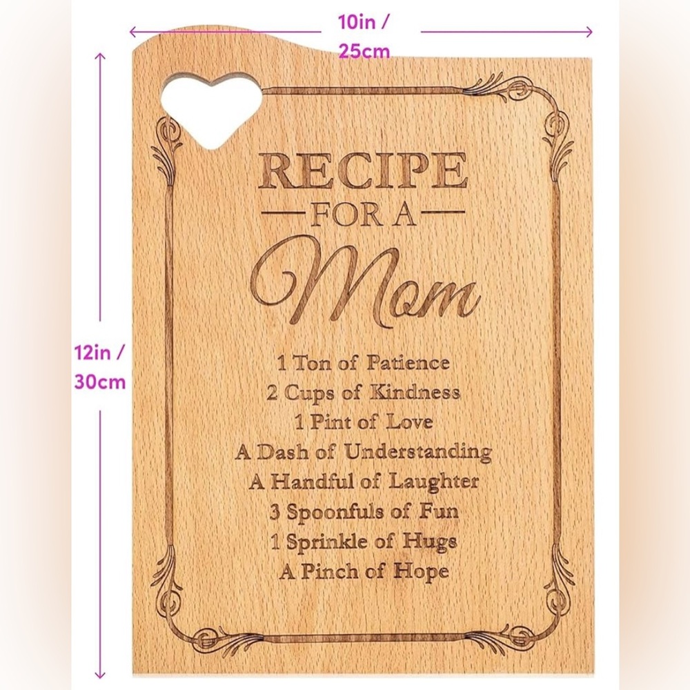 Wooden Cutting Board Recipe for a Mom